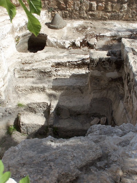 A Mikvah,  used for full imersion ceremonial cleansing.