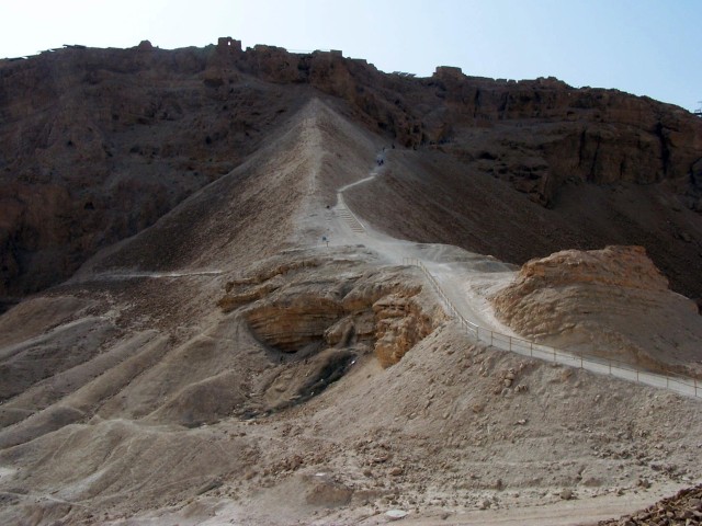 Masada - Seige ramp with visitors path on it's side
