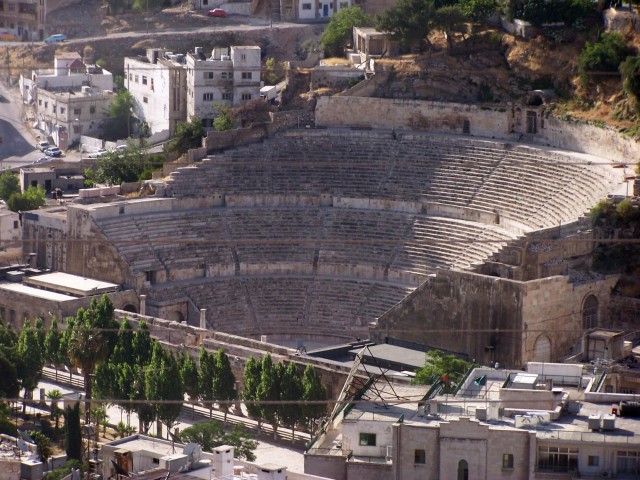 Ammon - Roman Theatre - Three levels of seating partly carved into the mountain and partly constructed out of stone.