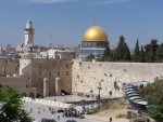 Temple Mount,  showing the Western Wall,  with Herodian blocks easily visible and revered by all devout Jews.