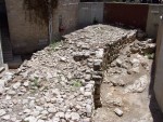 In the heart of the Jewish quarter of Jerusalem,  near the Cardo are these remains of the Wide Wall constructed by Hezekiah to help protect the city.