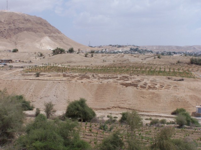 New Testament Jericho,  looking over the Wadi (small near the Dead Sea) and into the excavations of Herod's palace at Jericho