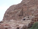 Petra - As the valley opens up,  the one side shows many more elaborately carved tombs.