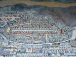 Medeba - The mosaic is made of various colors and it has 150 Greek inscriptions in various sizes.